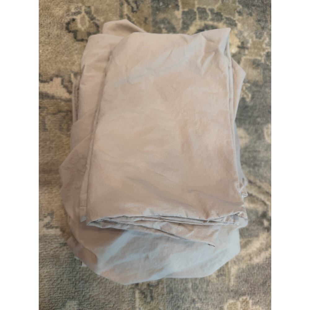 $269 Parachute Percale Cotton Sheet Set Full/Queen Bedding Taupe NEW - READ